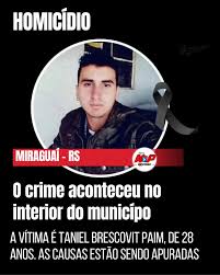 Jovem de 28 anos é vítima de homicídio, na noite de sábado, no interior de Miraguaí